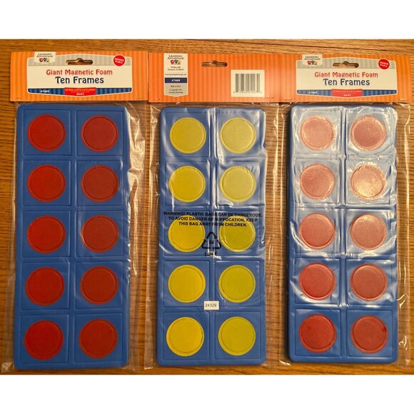 Learning Advantage Other - Giant Magnetic Foam Ten Frames Set Of 3 Math Learning Tool 6 total pcs